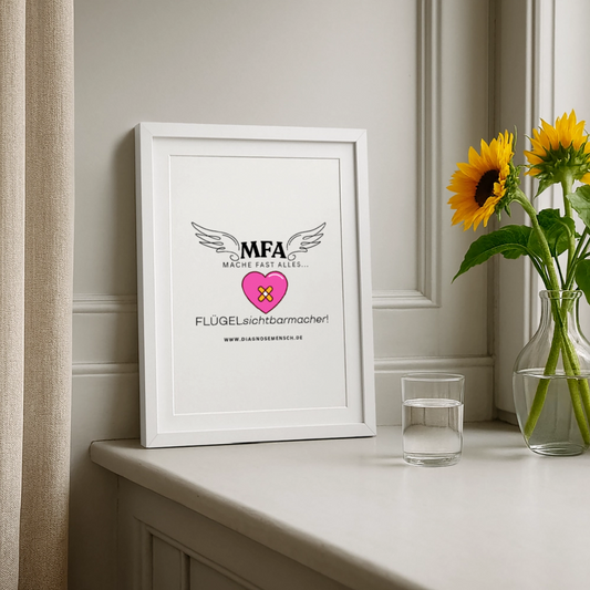 Gerahmtes Poster (27 × 37 cm) "MFA HerzPflaster" - Best Buddy - Weiß