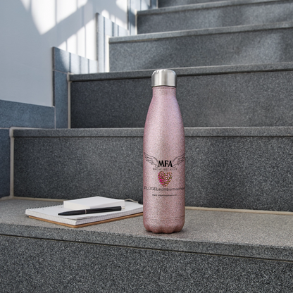 Glitzer Edelstahl Thermosflasche "MFA Leo" - Best Buddy - Pink Glitzer