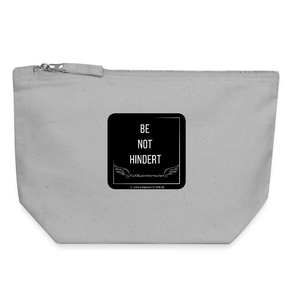 CANVAS Täschchen Größe M "BE NOT HINDERT" - FLÜGELsichtbarmacher - Grau meliert