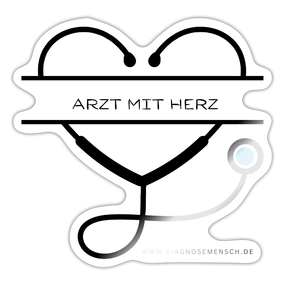 Sticker "Arzt mit Herz" - Best Buddy - Weiß glänzend