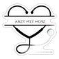 Sticker "Arzt mit Herz" - Best Buddy - Weiß glänzend