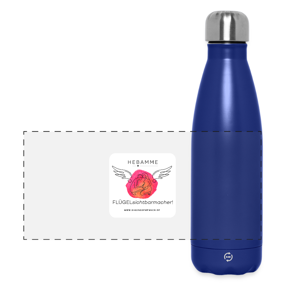 Thermosflasche 500 ml "Hebamme" - FLÜGELsichtbarmacher - Dunkelblau 