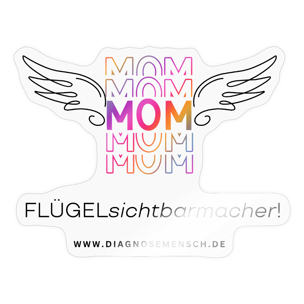 Sticker "Flügel Mom" - Best Buddy - Transparent glänzend