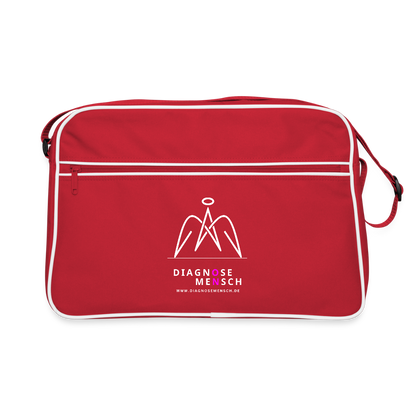 Retro Tasche "Diagnose Mensch - ON" - Rot/Weiß