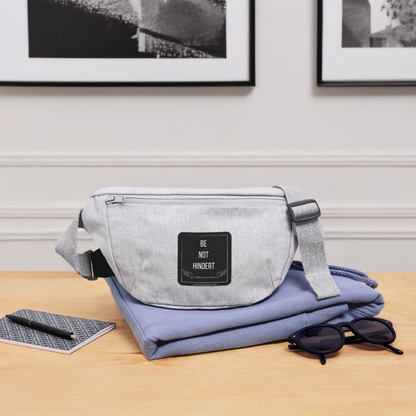 Recycelte Gürteltasche "BE NOT HINDERT" -FLÜGELsichtbarmacher - Grau meliert