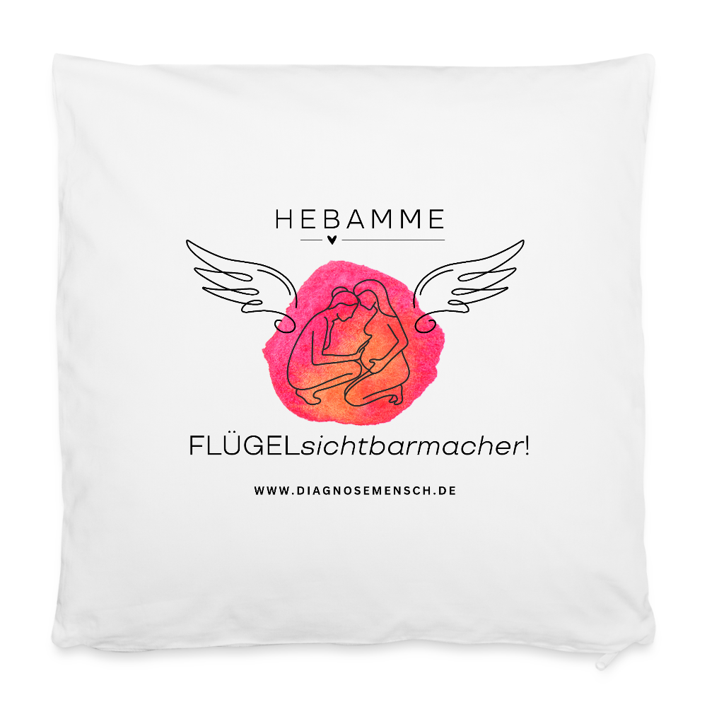 Kissenbezug 40 x 40 cm "Flügel Hebamme" - Best Buddy - Weiß