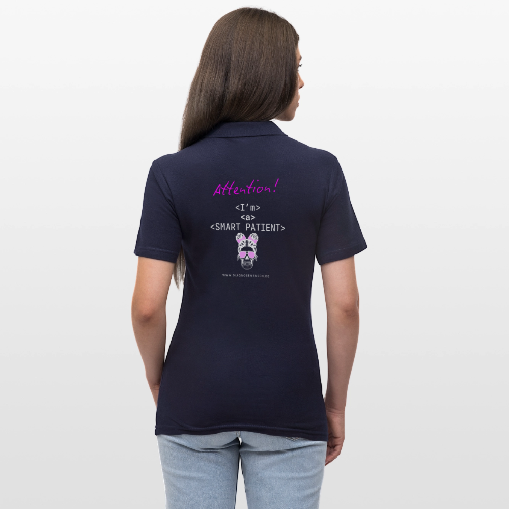 Frauen Polo Shirt "Im a smart patient" - Bad Girl - Navy