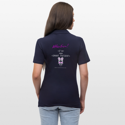 Frauen Polo Shirt "Im a smart patient" - Bad Girl - Navy