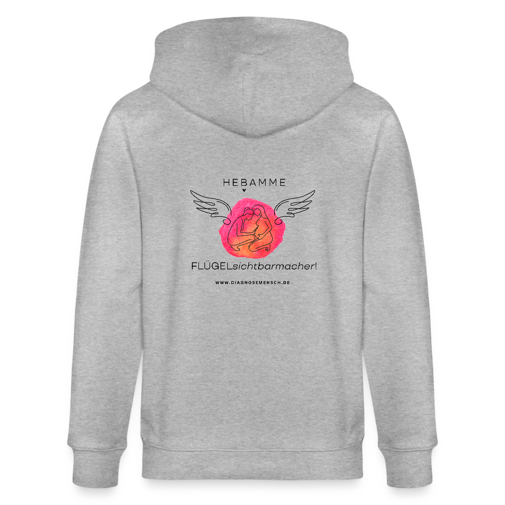Unisex Bio-Kapuzenjacke CULTIVATOR "Hebamme" - Best Buddy - Grau meliert