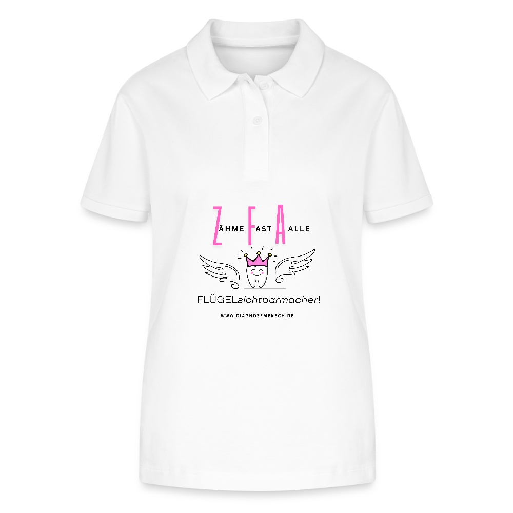Frauen Bio-Poloshirt "ZFA" - Best Buddy - Weiß