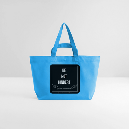 Recycelte Shopping Bag "BE NOT HINDERT" - FLÜGELsichtbarmacher - Aquablau