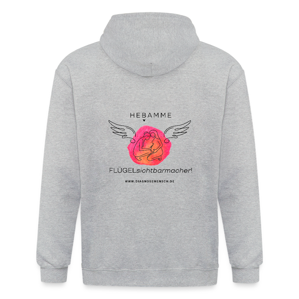 Unisex Heavyweight Kapuzenjacke "Hebamme" - Best Buddy - Grau meliert