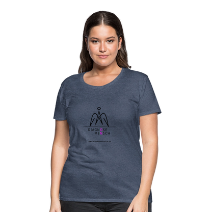 Frauen Premium T-Shirt  - "Diagnose Mensch! - Blau meliert