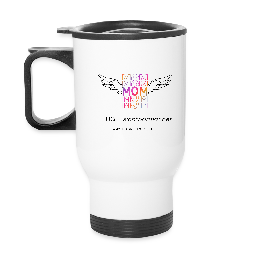 Thermobecher mit Tragegriff "Flügel - Mom" - Best Buddy - Weiß