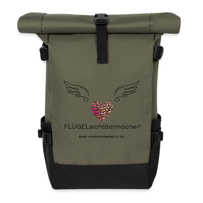 Rolltop Rucksack "Engelsflügel" - Best Buddy - Olive/Schwarz