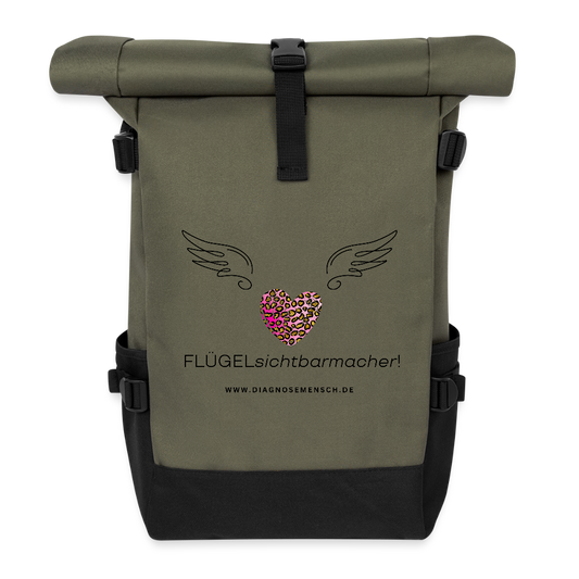 Rolltop Rucksack "Engelsflügel" - Best Buddy - Olive/Schwarz