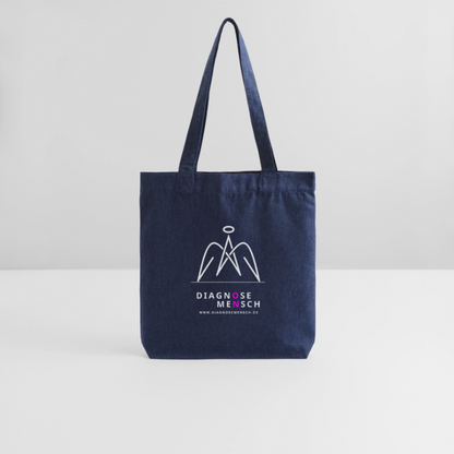 Recycelter Heavyweight Stoffbeutel "Diagnose Mensch" - ON - melange Blue