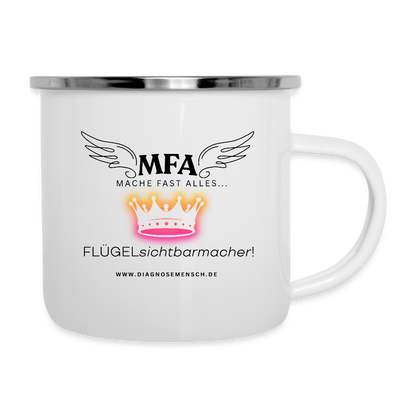 Emaille-Tasse "MFA CROWN" - Best Buddy - Weiß