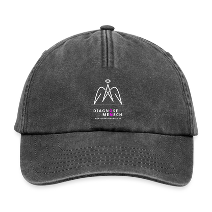 Relaxed Vintage Cap "Diagnose Mensch - ON" - Vintage Schwarz