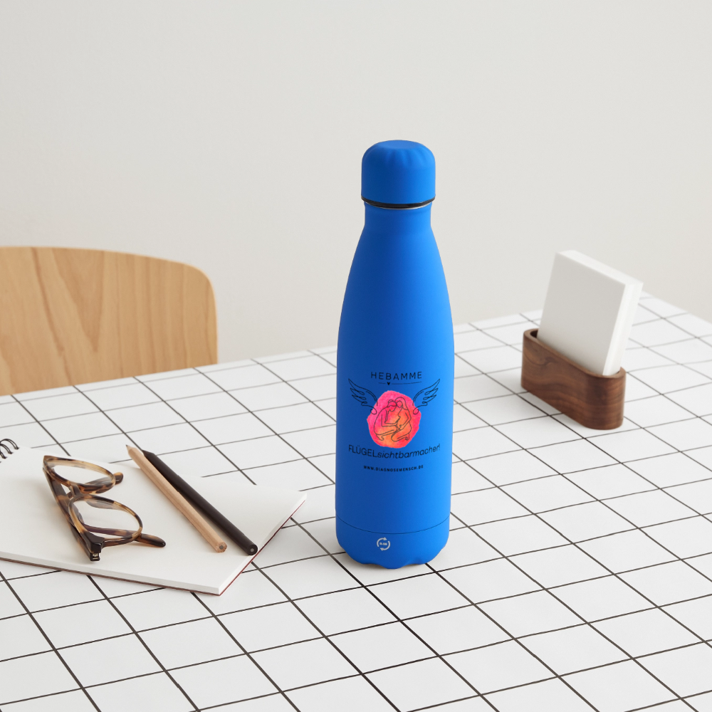 SOFT TOUCH Thermosflasche 500 ml "Hebamme" - Best Buddy - Königsblau