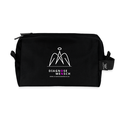 Recycelte Kulturtasche "Diagnose Mensch - ON" - Schwarz