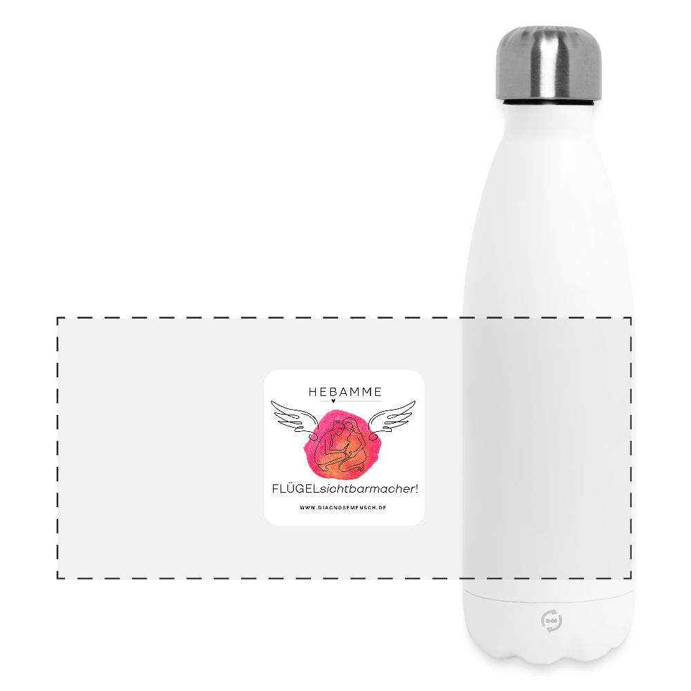 Thermosflasche 500 ml "Hebamme" - FLÜGELsichtbarmacher - Weiß
