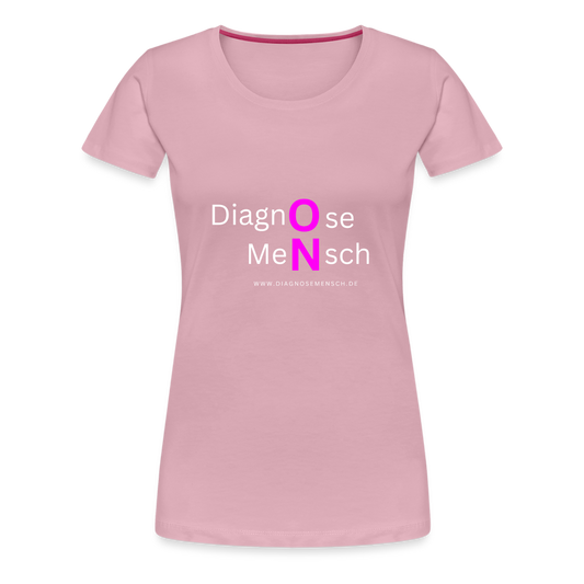 Frauen Premium T-Shirt "Diagnose Mensch" - Hellrosa