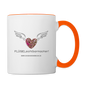 Tasse zweifarbig "FLÜGELsichtbarmacher" - Best Buddy - Weiß/Orange