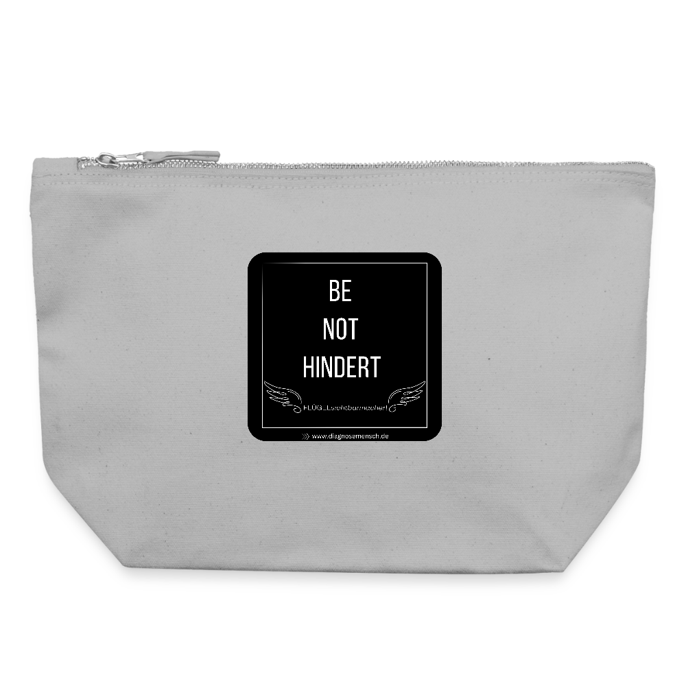 CANVAS Täschchen Größe L  "BE NOT HINDERT" - FLÜGELsichtbarmacher - Grau meliert