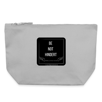 CANVAS Täschchen Größe L  "BE NOT HINDERT" - FLÜGELsichtbarmacher - Grau meliert