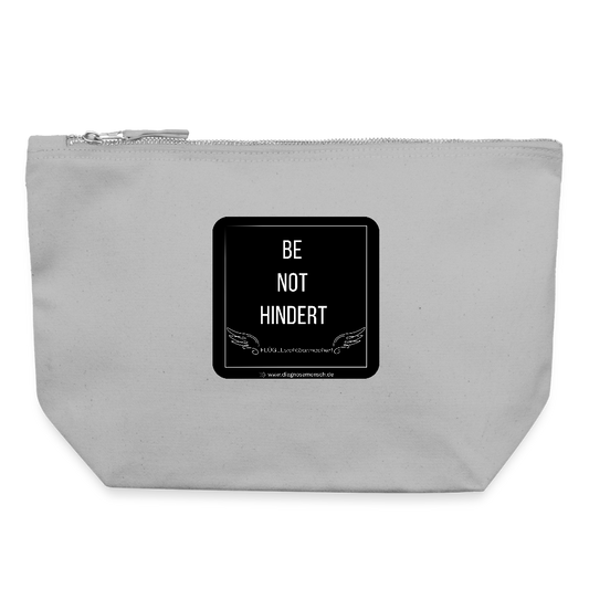 CANVAS Täschchen Größe L  "BE NOT HINDERT" - FLÜGELsichtbarmacher - Grau meliert