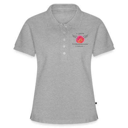 Frauen Premium Bio Polo Shirt "Hebamme"  - Best Buddy - Grau meliert