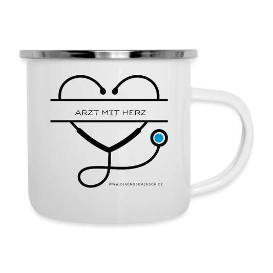 Emaille-Tasse "Arzt mit Herz" - Best Buddy - Weiß