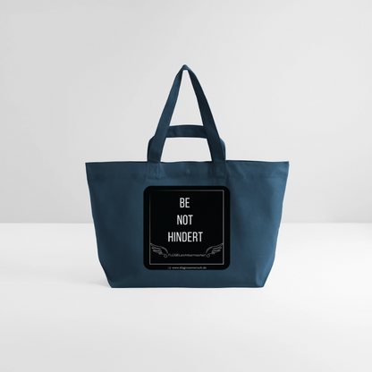 Recycelte Shopping Bag "BE NOT HINDERT" - FLÜGELsichtbarmacher - Tiefes Teal 