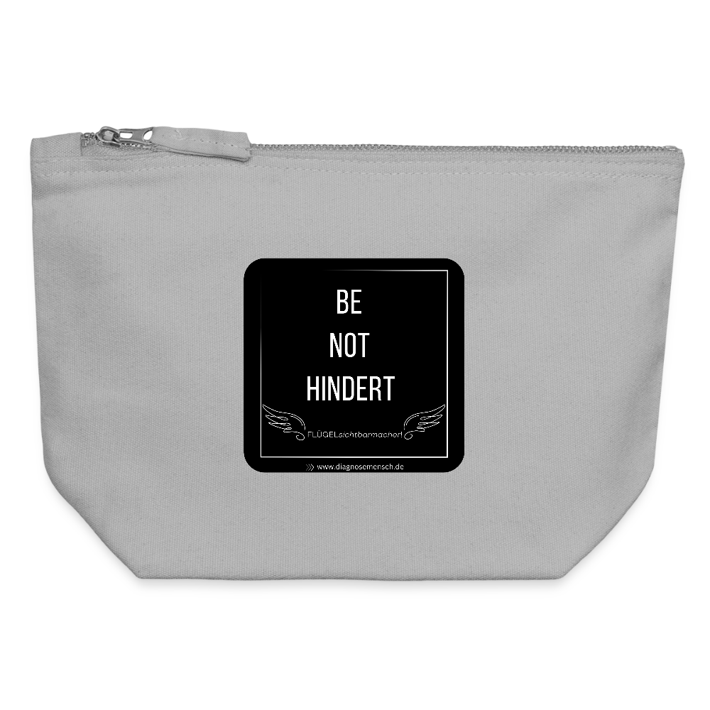CANVAS Täschchen Größe S "BE NOT HINDERT" - FLÜGELsichtbarmacher - Grau meliert