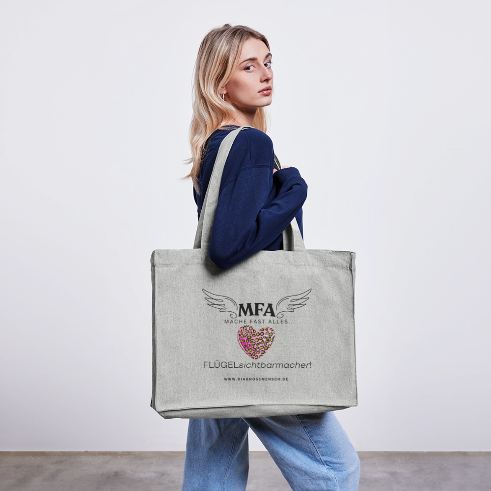 Shopping Bag XXL recycelt "MFA Leo" - Best Buddy - Grau meliert