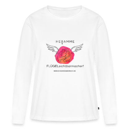 Frauen Premium Langarmshirt "Hebamme" - Best Buddy - Weiß