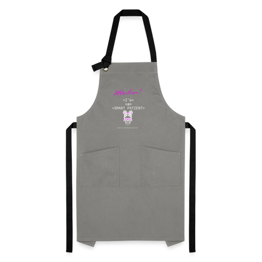 Kochschürze "I'm a smart patient" - Bad Girl - Grau/Schwarz