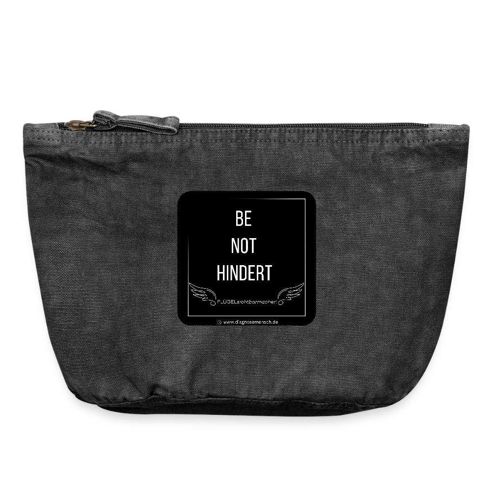 VINTAGE Täschchen "BE NOT HINDERT" - FLÜGELsichtbarmacher - Vintage Schwarz