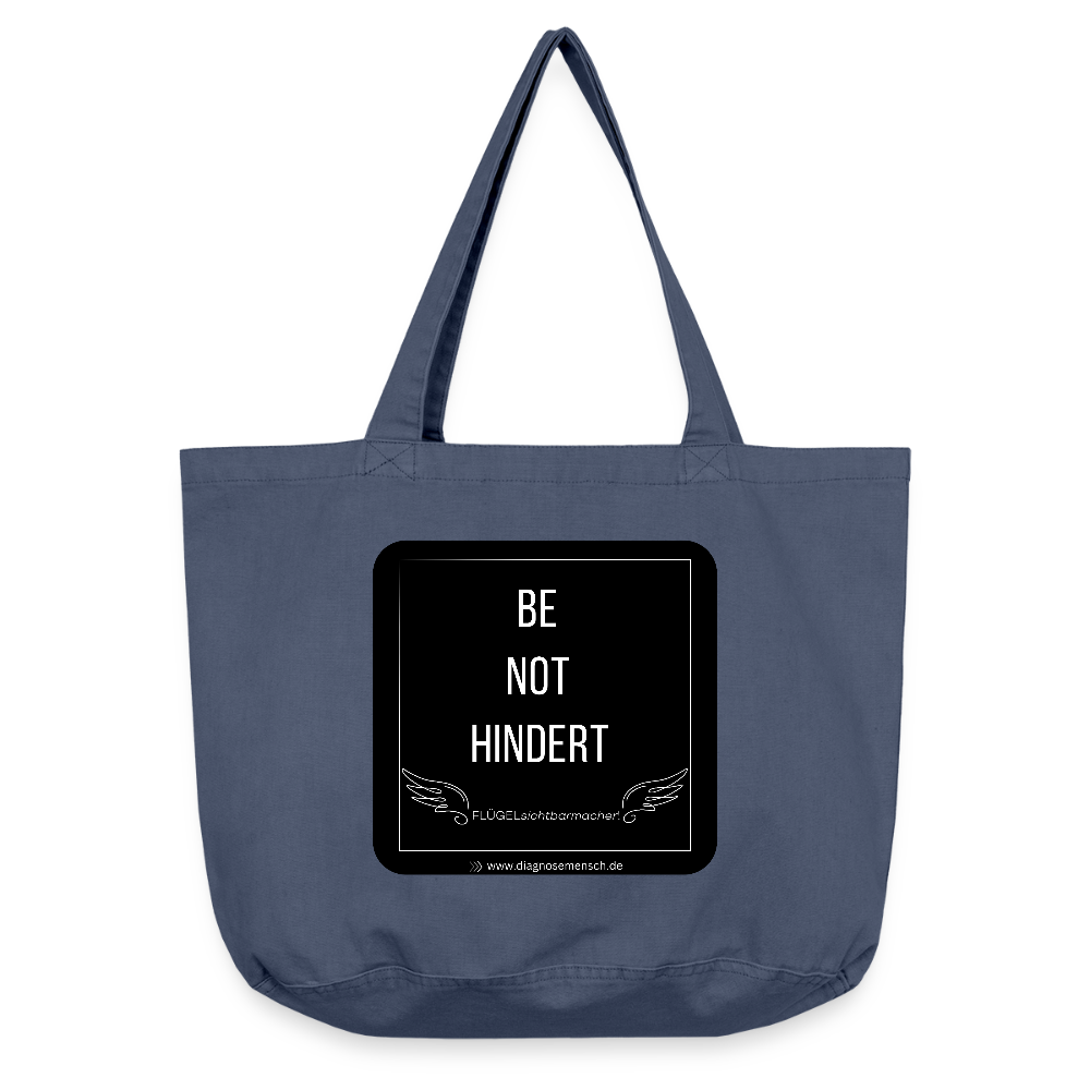 Vintage-Washed Shopper "BE NOT HINDERED" -FLÜGELsichtbarmacher - Vintage Denim