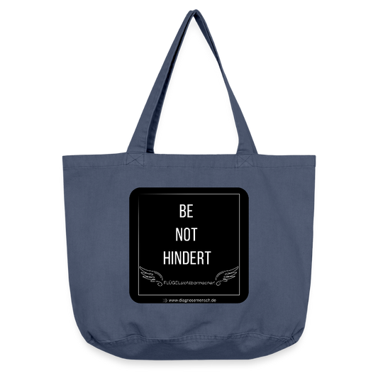 Vintage-Washed Shopper "BE NOT HINDERED" -FLÜGELsichtbarmacher - Vintage Denim