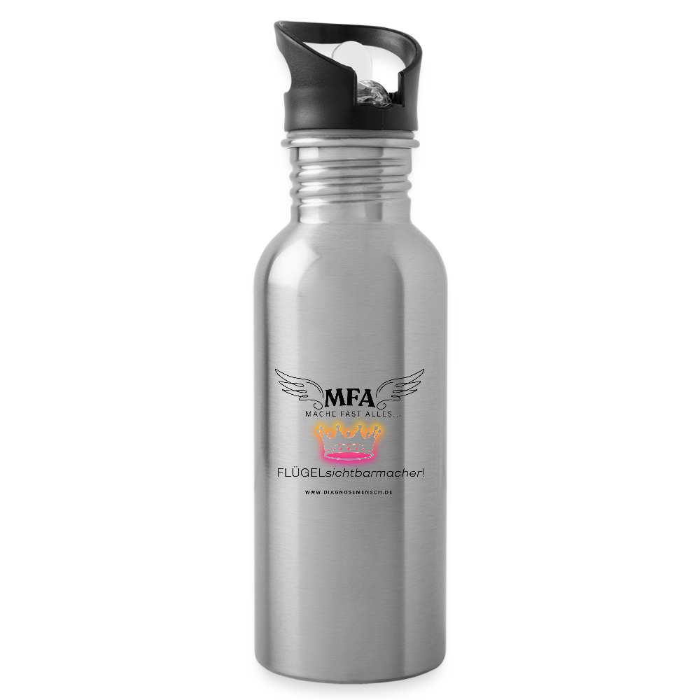 Trinkflasche mit Strohhalm "MFA CROWN" - Best Buddy - Lightsilver