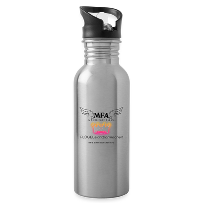 Trinkflasche mit Strohhalm "MFA CROWN" - Best Buddy - Lightsilver