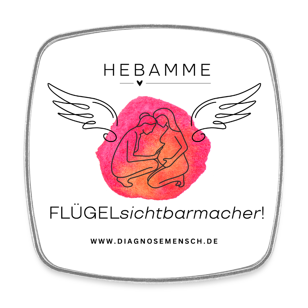 Viereckiger Kühlschrankmagnet "Flügel Hebamme" - Best Buddy - Weiß
