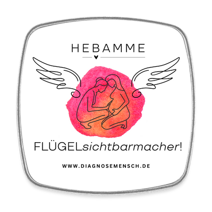 Viereckiger Kühlschrankmagnet "Flügel Hebamme" - Best Buddy - Weiß