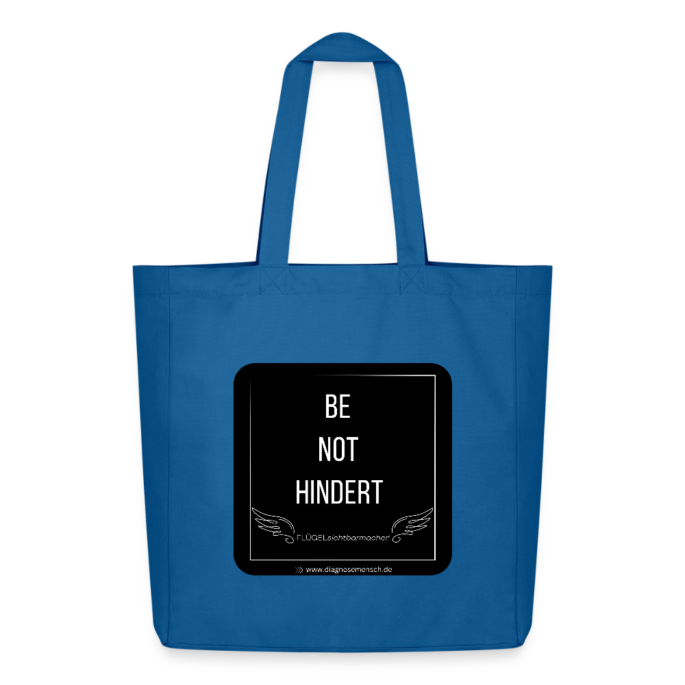 Midweight recycelter Stoffbeutel "BE NOT HINDERT - FLÜGELsichtbarmacher - Achtsames Blau