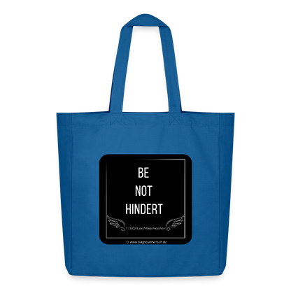 Midweight recycelter Stoffbeutel "BE NOT HINDERT - FLÜGELsichtbarmacher - Achtsames Blau