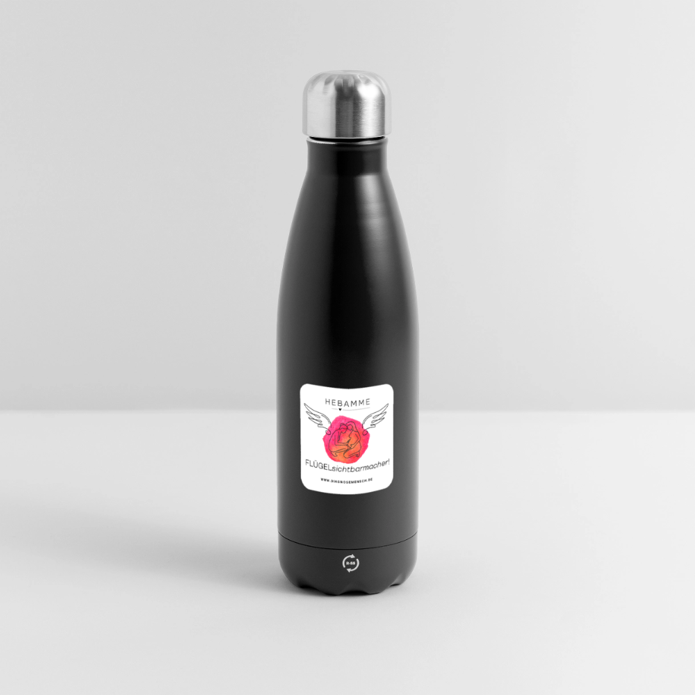 Thermosflasche 500 ml "Hebamme" - FLÜGELsichtbarmacher - Schwarz