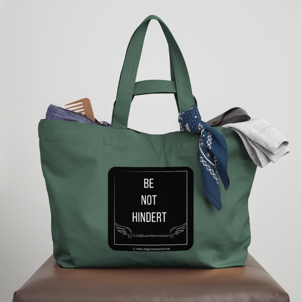 Recycelte Shopping Bag "BE NOT HINDERT" - FLÜGELsichtbarmacher - Tiefes Teal 
