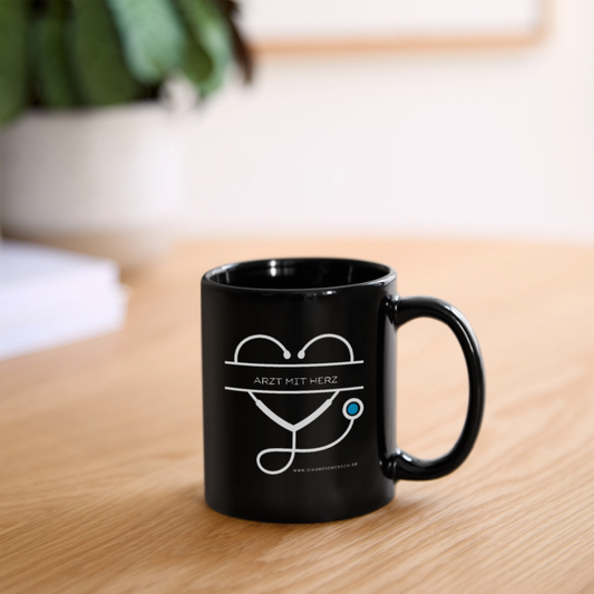Tasse BLACK " ARzt mit Herz" - Best Buddy - Schwarz